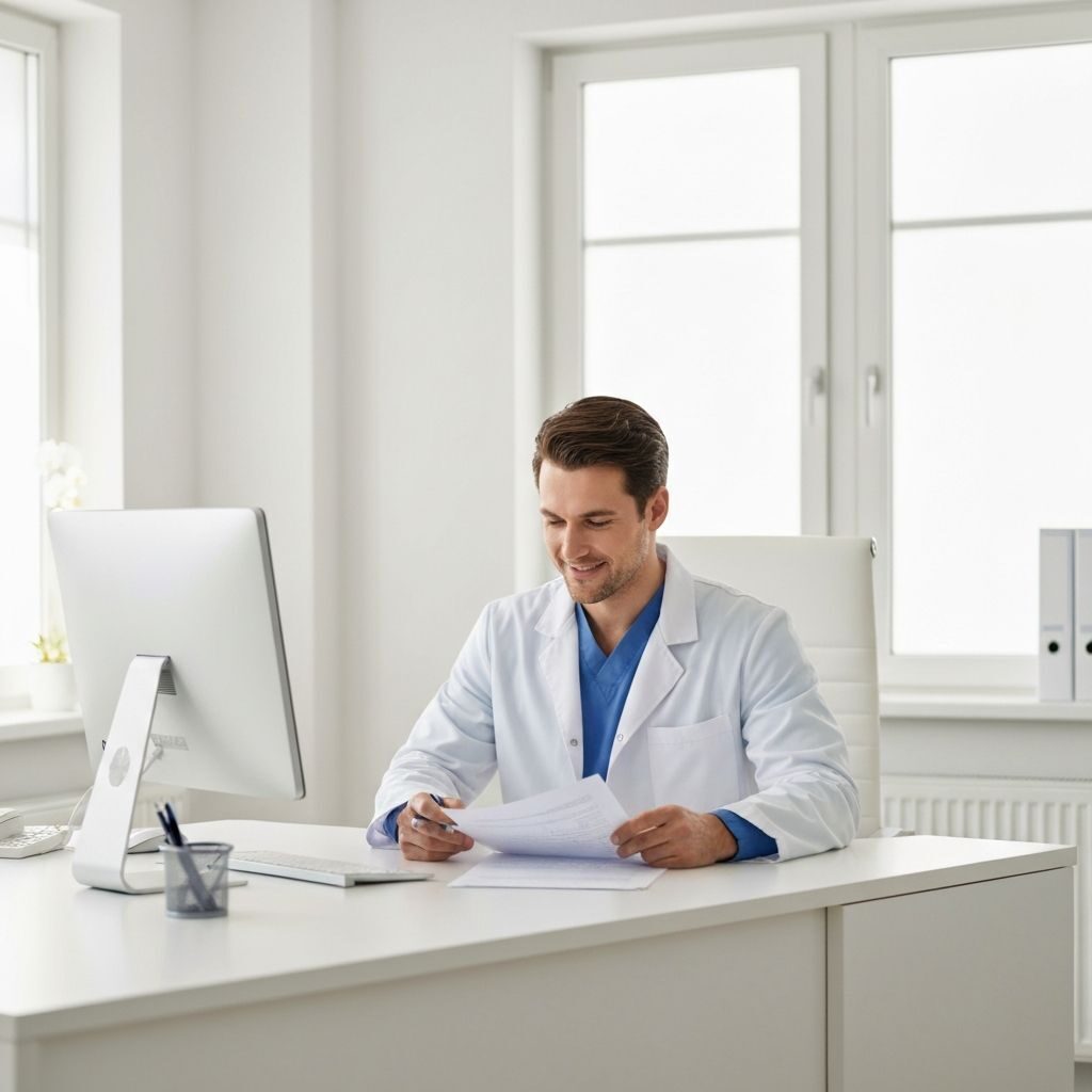 Experienced podiatrist in professional medical setting